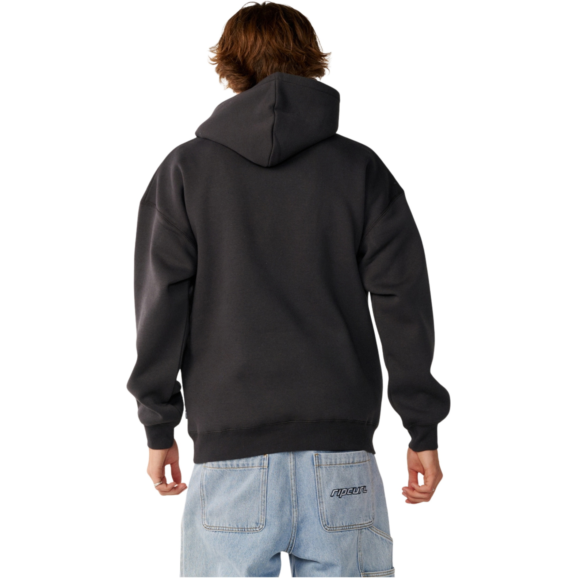 2026 Rip Curl Mens Rip Script Icon Hoodie 0F7MFL - Washed Black